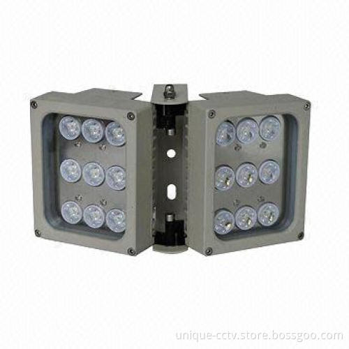 IR Illuminator with 18pcs 2W Dot-matrix IR LED, Low Light Decay and Long Service Lifespan